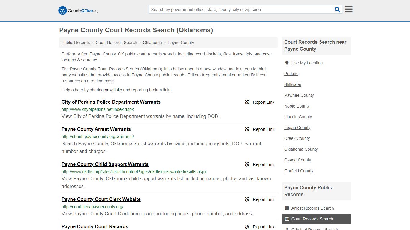 Payne County Court Records Search (Oklahoma) - County Office