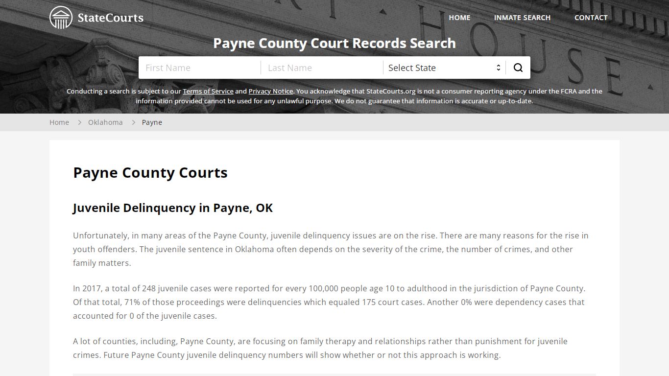 Payne County, OK Courts - Records & Cases - StateCourts